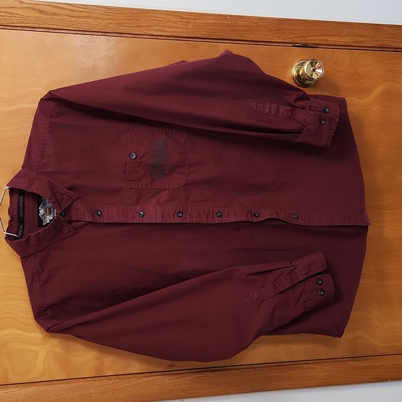 Mens Shirt, Harley-Davidson,  Large, Burgandy - Picture 1 of 5